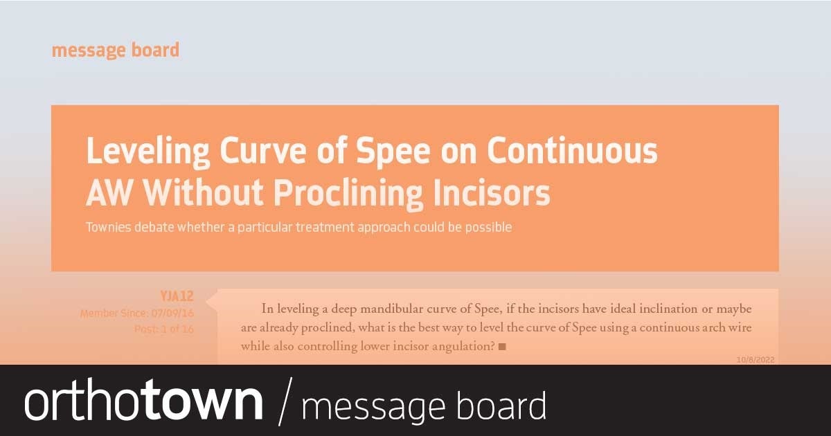 Leveling Curve of Spee on Continuous AW Without Proclining Incisors